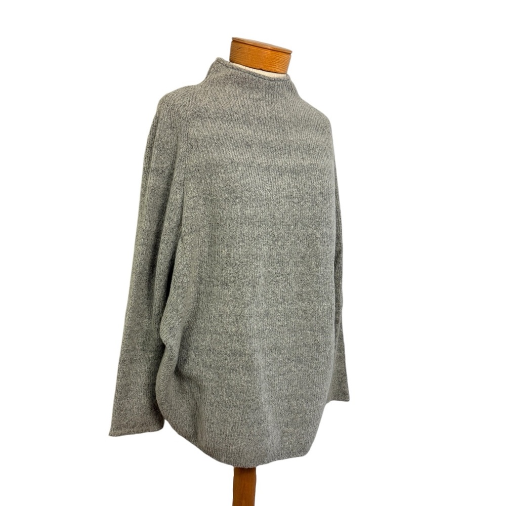 Studio by JPR Gray Mock Neck Sweater L Large NWT Batwing Dolman Slouchy Cozy